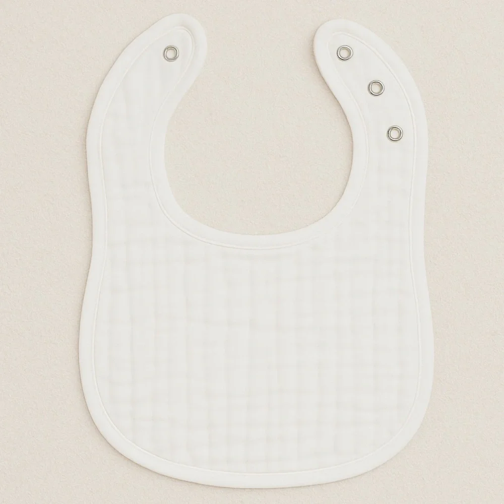Pack of 7 Muslin Bibs by Comfy Cubs - White